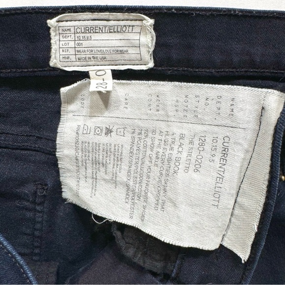 Current/Elliott Navy Blue Dark Wash Cropped Ankle Skinny Jeans Size 28 - Picture 10 of 11